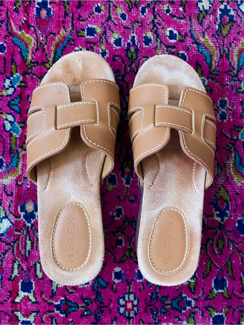 M. Gemi Tan Leather Sandals size 6